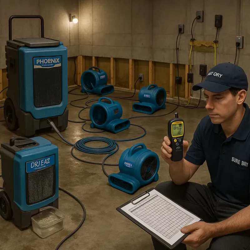 Structural Drying and Dehumidification process in Randolph, VT